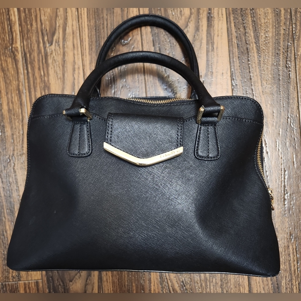Calvin Klein Large Black Bag Top Handle Shoulder Purse Excellent Condition!